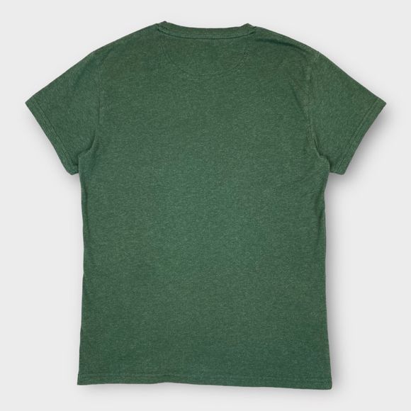 Farah Men's Medium Crew Neck Embroidered Logo Short Sleeve T Shirt Heather Green - Picture 6 of 8